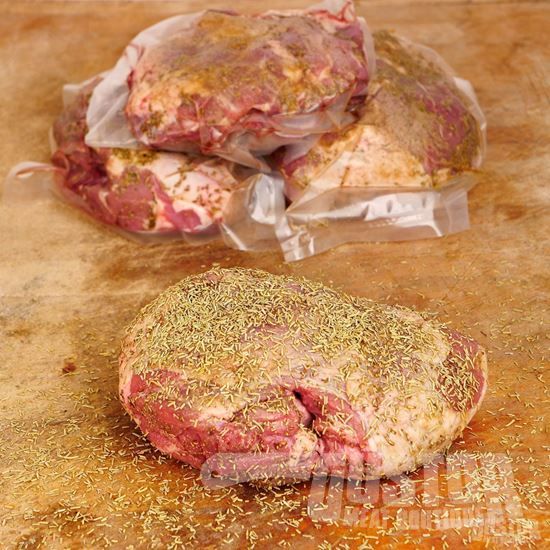 Picture of Boneless Leg of Lamb Seasoned with Garlic, Pepper and Rosemary